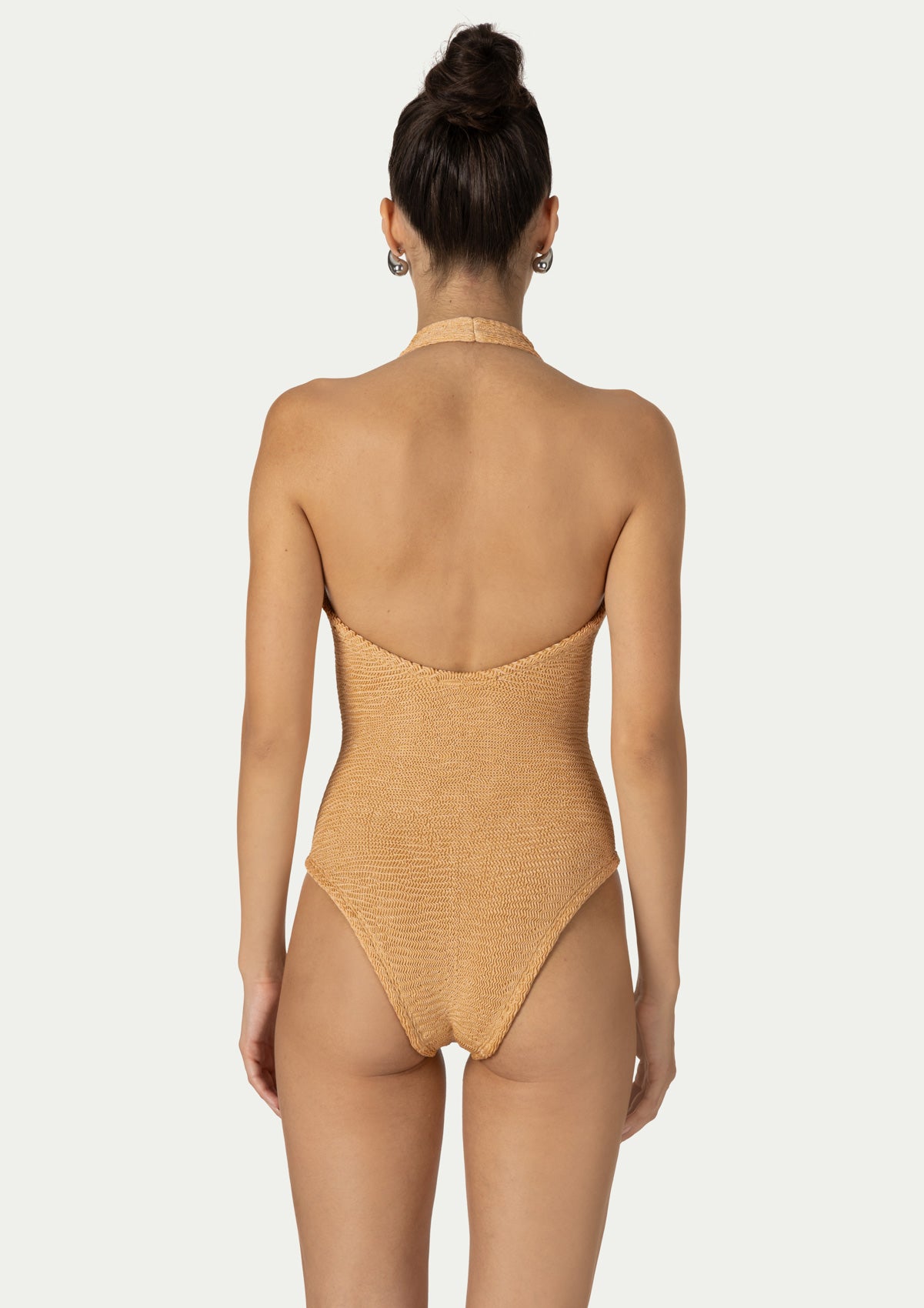 Цял бански JULIA PEACH LUREX