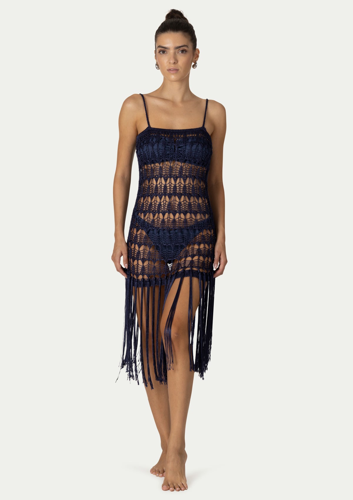 Ръчно плетена рокля DAHLIA NAVY BLUE