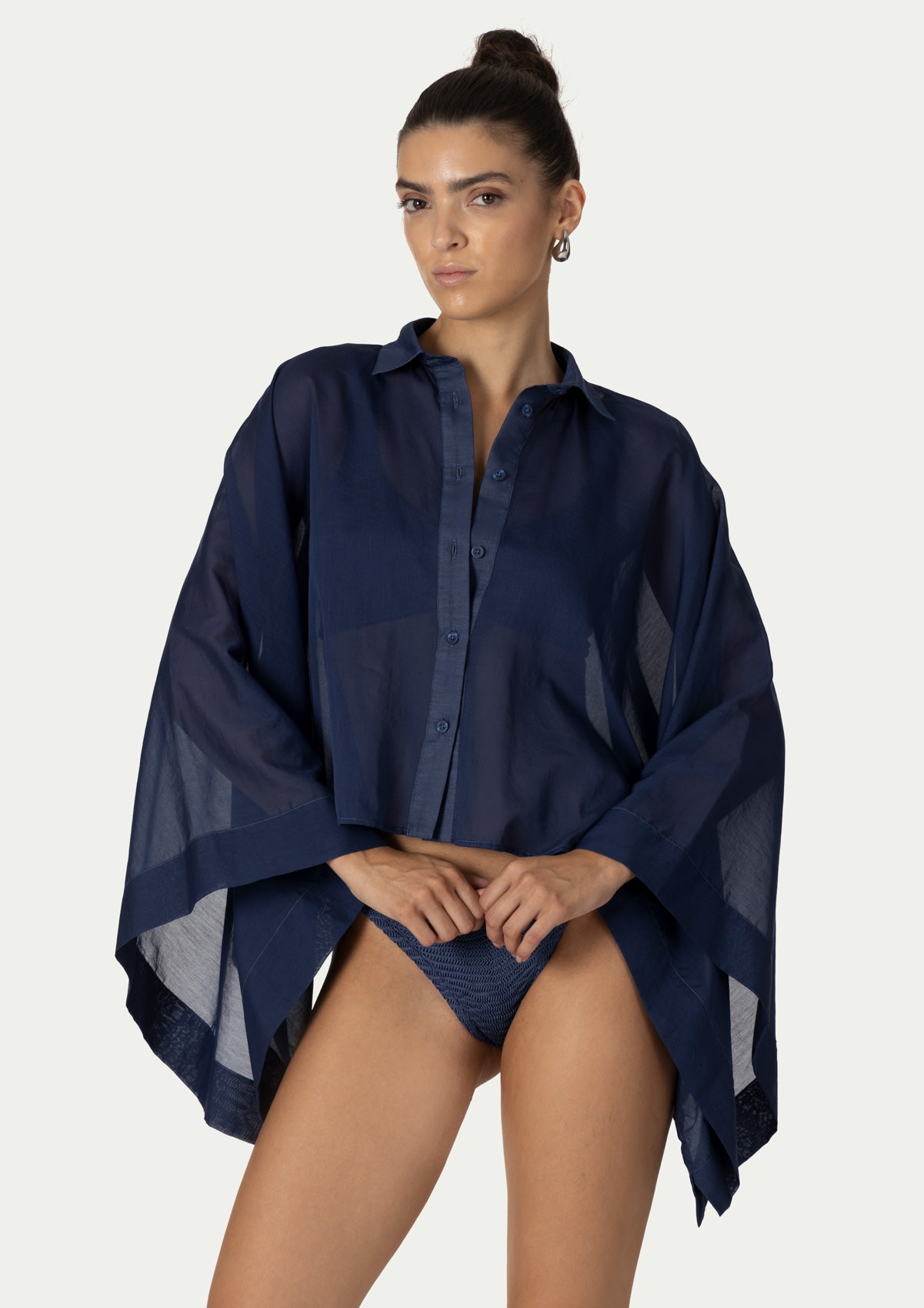 Плажно кимоно MARINA NAVY BLUE