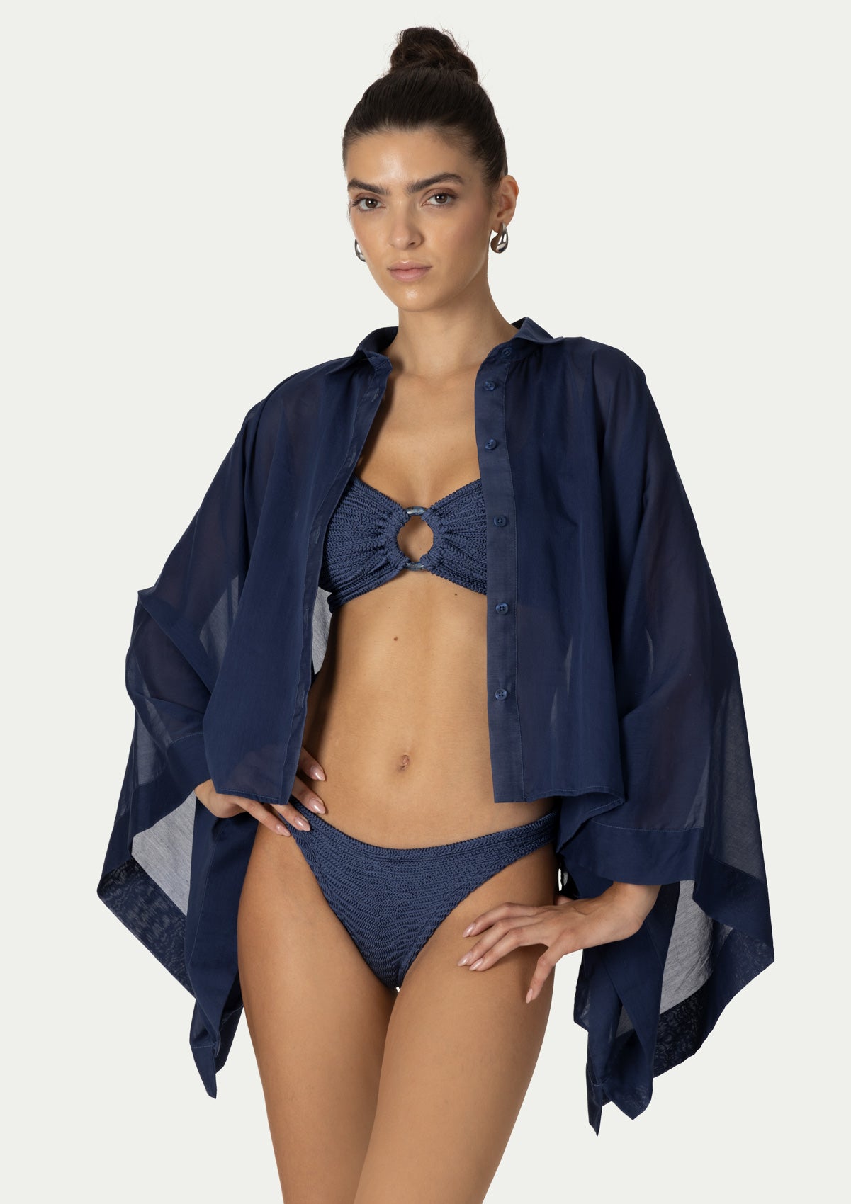 Плажно кимоно MARINA NAVY BLUE