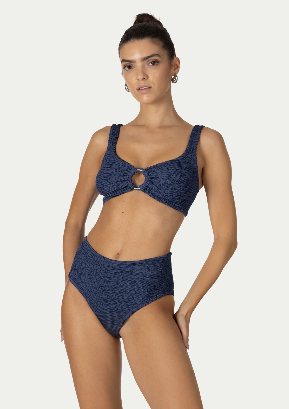 Половинки бански с висока талия IRINA NAVY BLUE