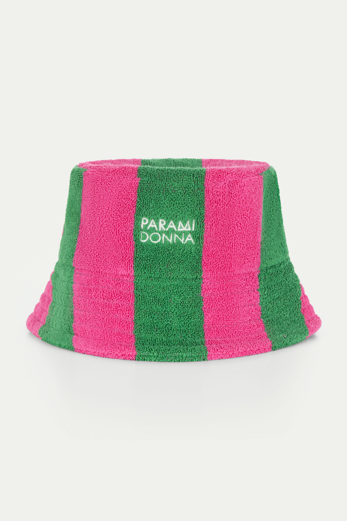 Плажна дамска шапка на райета Emerald/Fuchsia