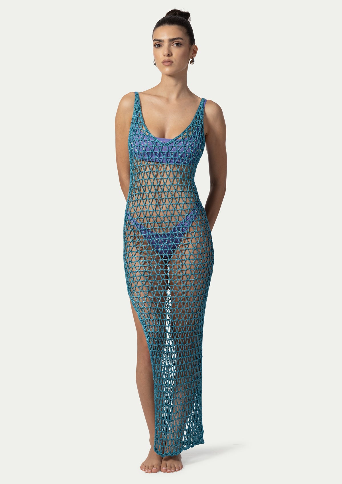 Ръчно плетена рокля GIGI TURQUOISE BLUE