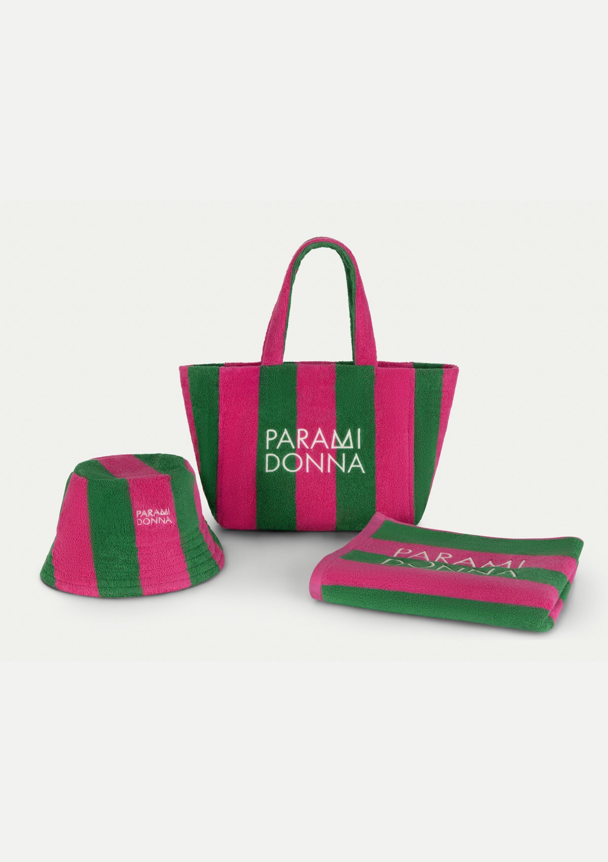 Средна чанта на райета Emerald/Fuchsia