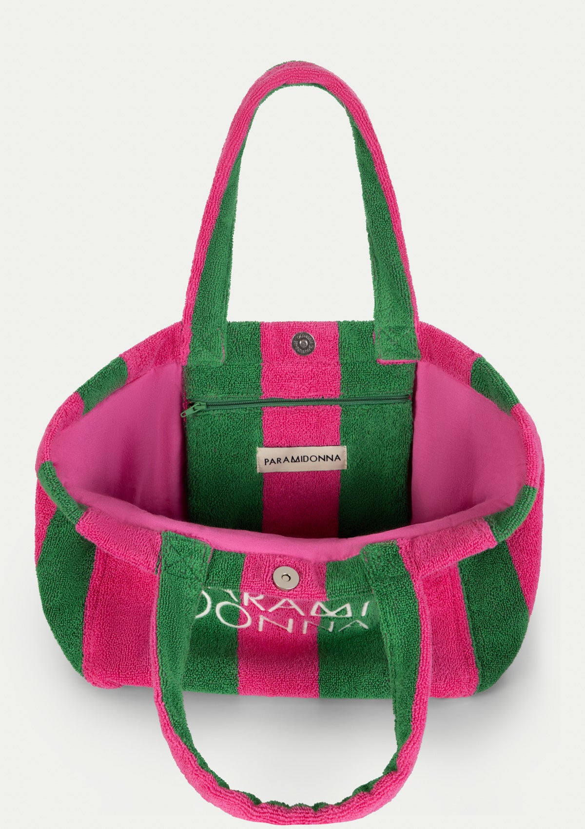 Средна чанта на райета Emerald/Fuchsia