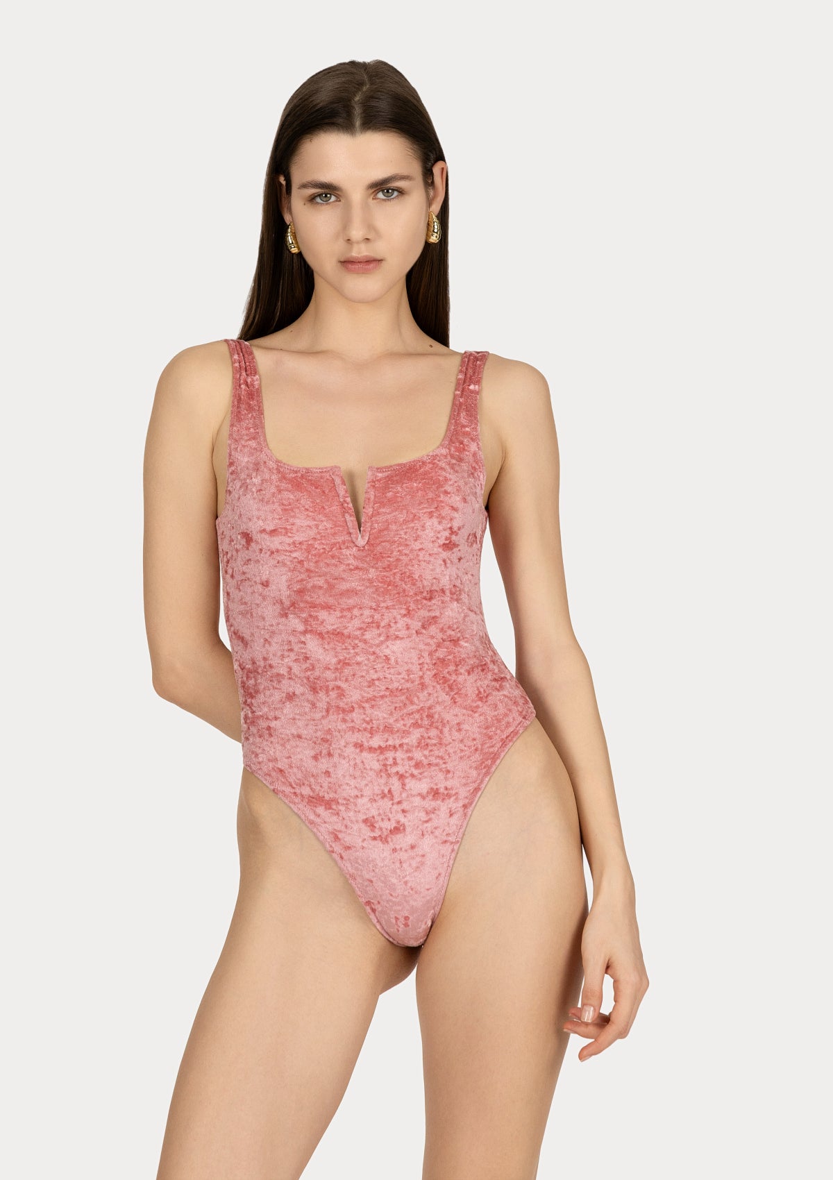 ЦЯЛ БАНСКИ ELLE Salmon pink soft velvet