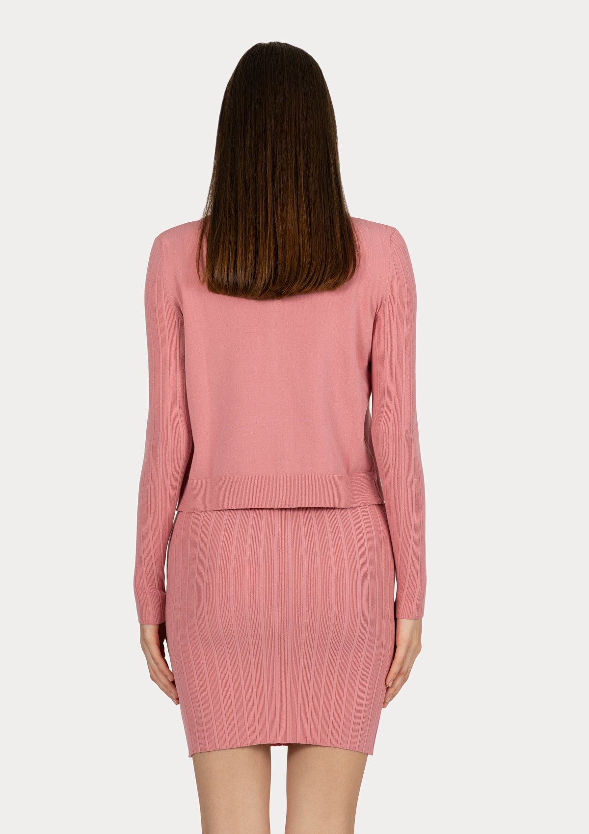 ЖИЛЕТКА LEORA Pink ribbed viscose blend