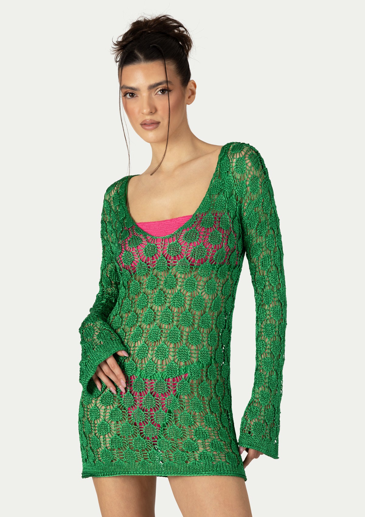 ПЛЕТЕНА РОКЛЯ MIRA EMERALD GREEN