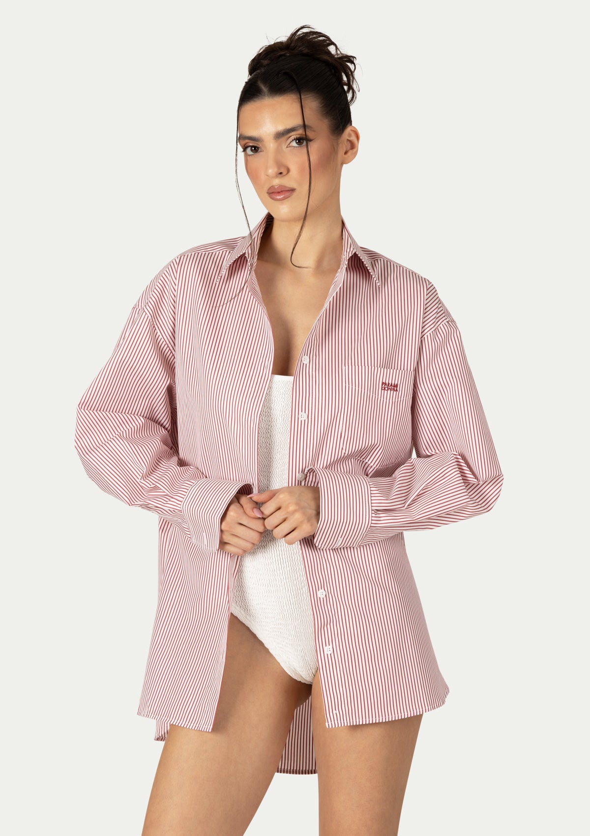 ПЛАЖНА РИЗА VANESSA STRIPED BURGUNDY