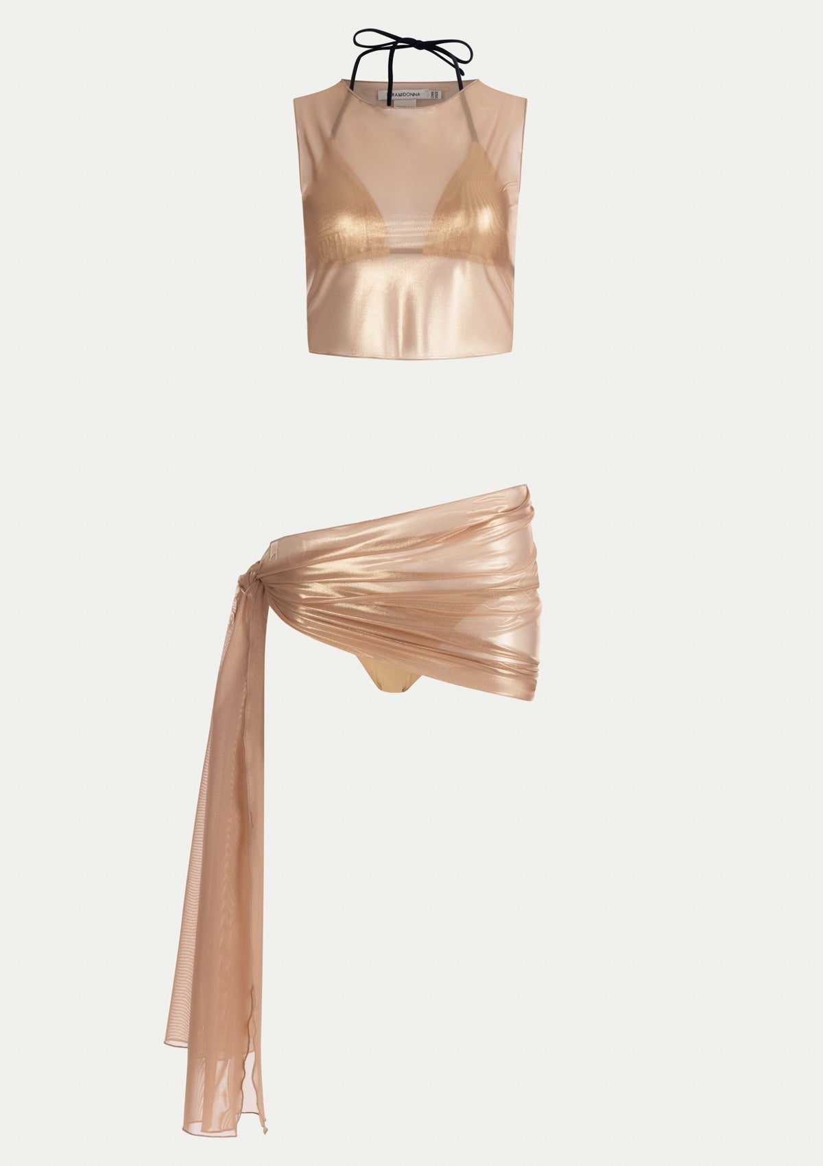 Мрежест комплект топ и шал INGRID GOLD METALLIC PARAMIDONNA
