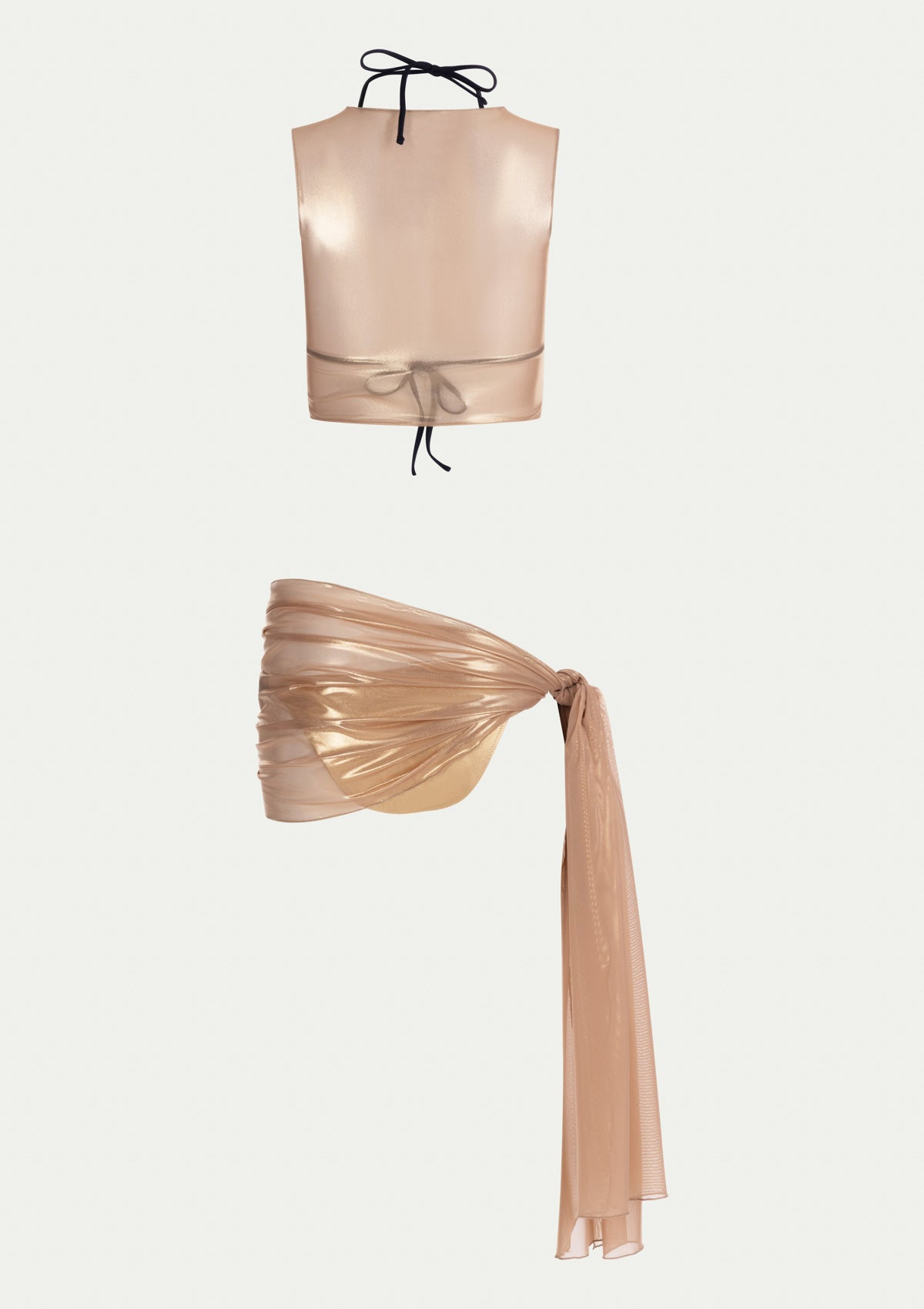 Мрежест комплект топ и шал INGRID GOLD METALLIC PARAMIDONNA