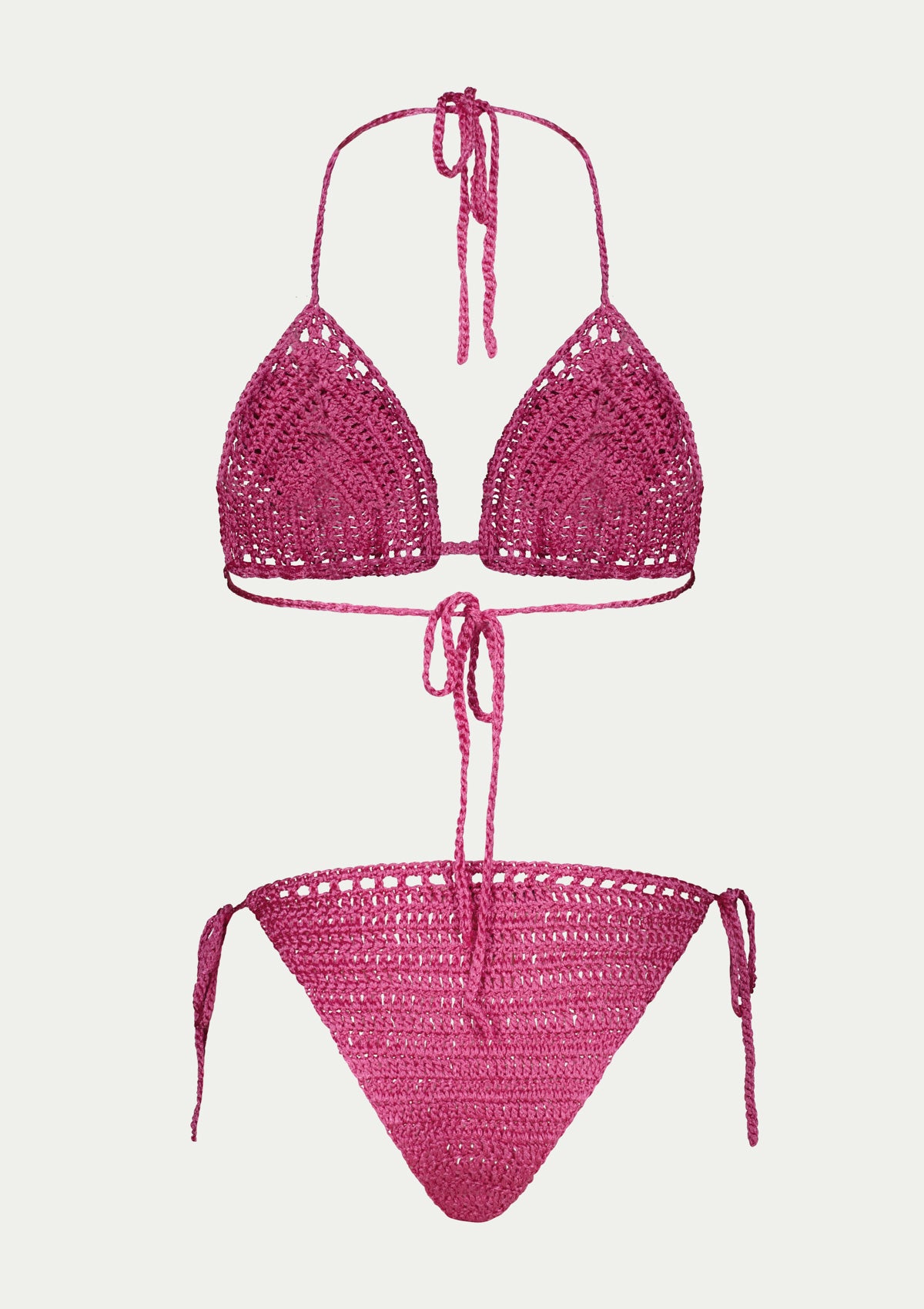Ръчно плетени половинки бански FLORA FUCHSIA на PARAMIDONNA