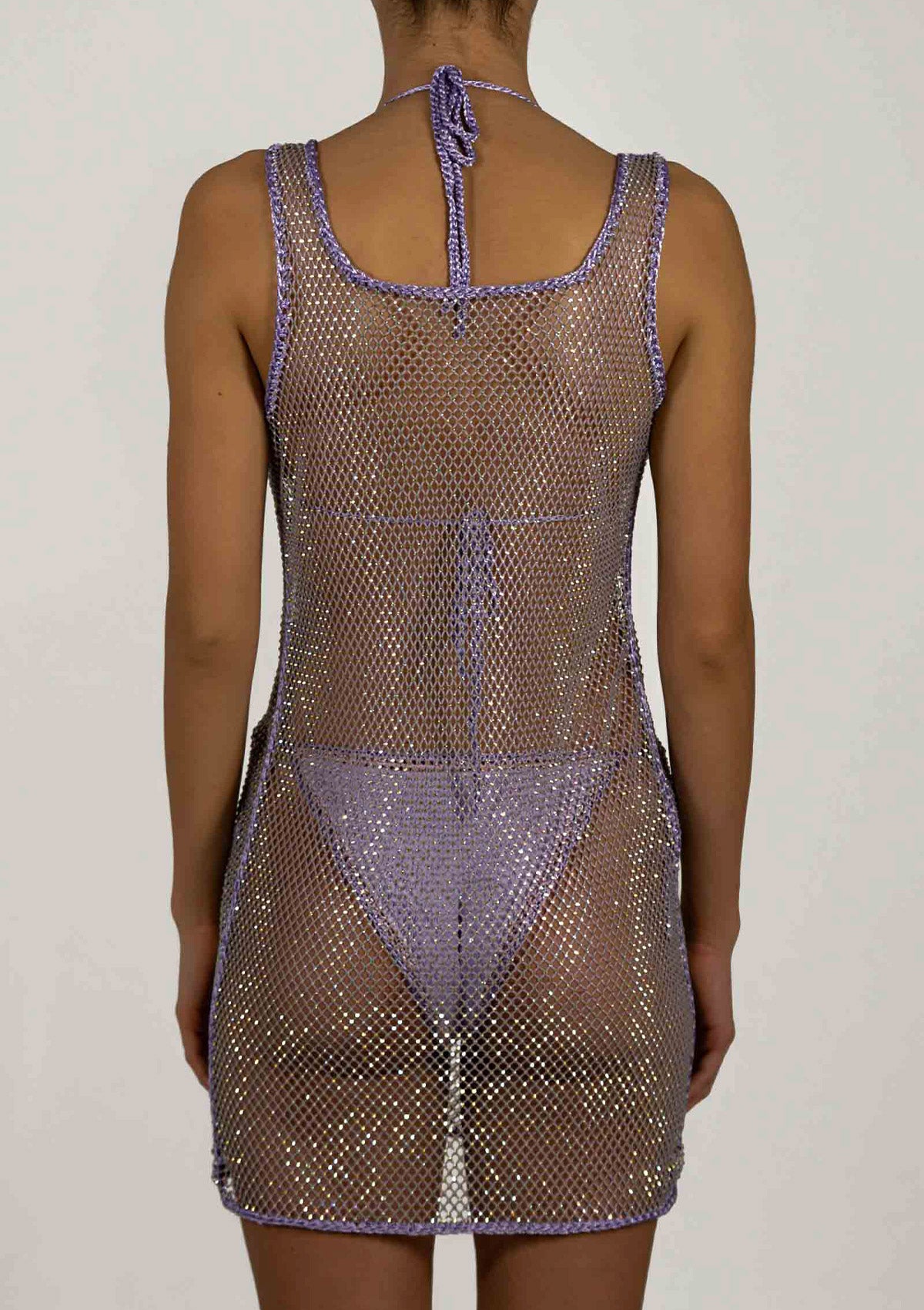 Crystal Dress Liu Lilac с ръчно наплитане
