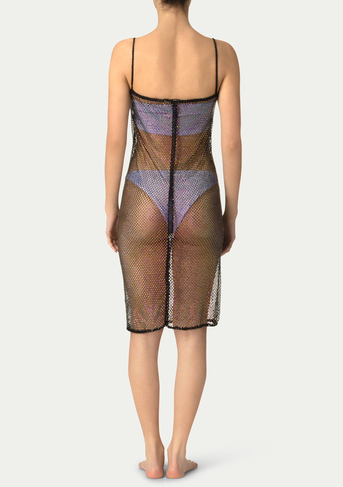 CRYSTAL DRESS EVA BLACK с ръчно наплитане