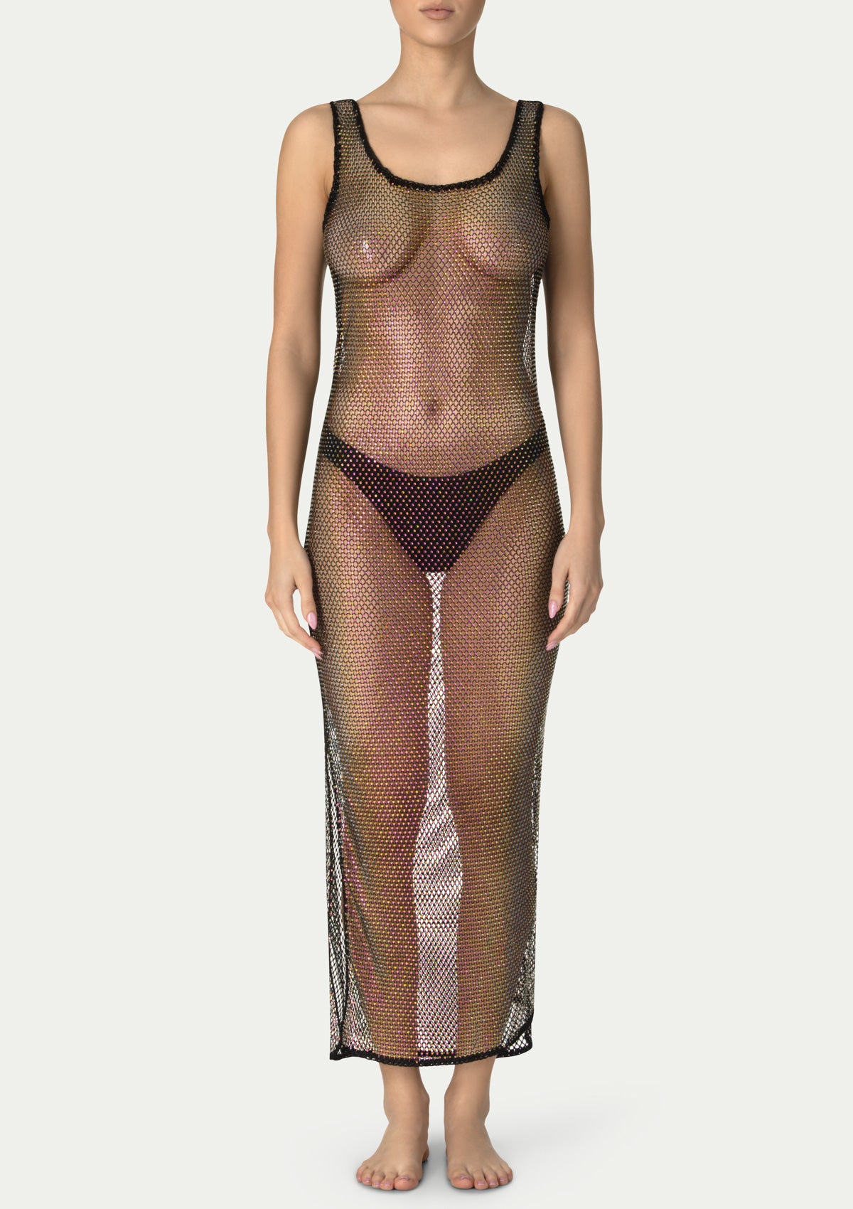 CRYSTAL DRESS MAYA BLACK с ръчно наплитане