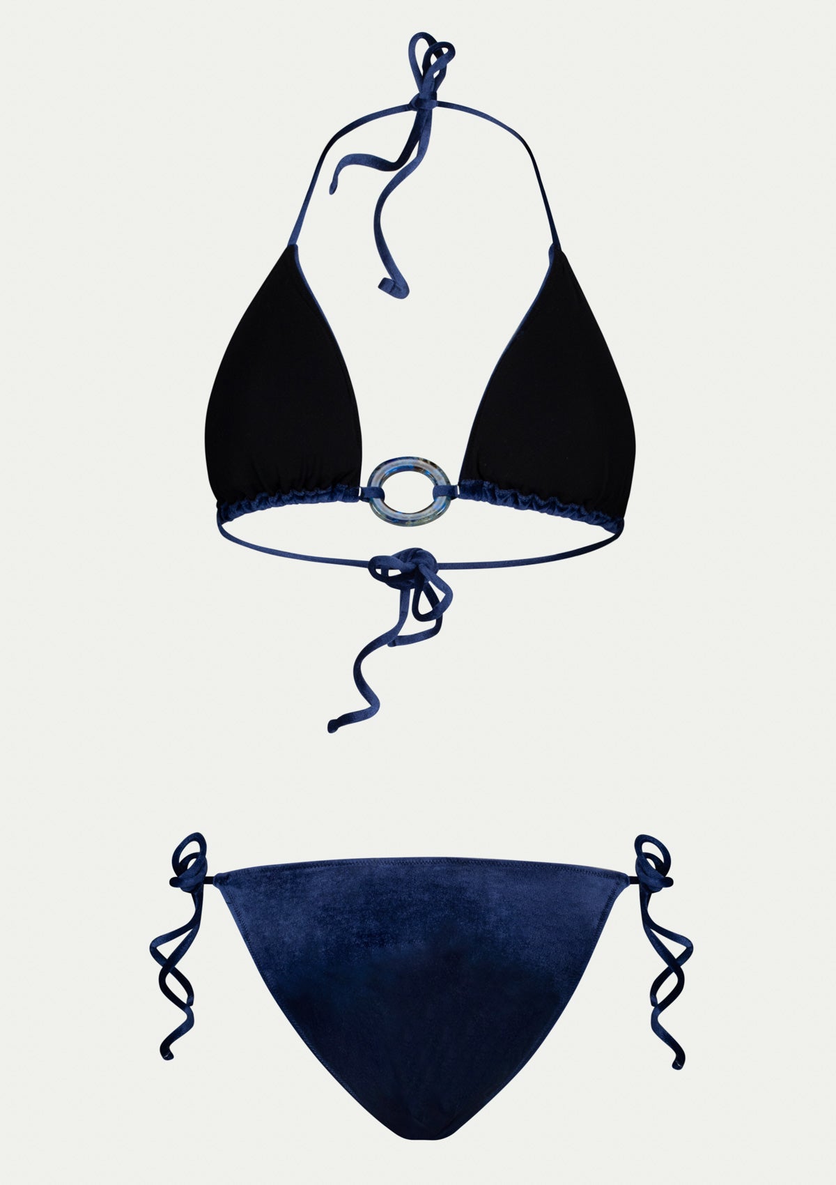 Половинки бански KELLY VELVET NAVY BLUE