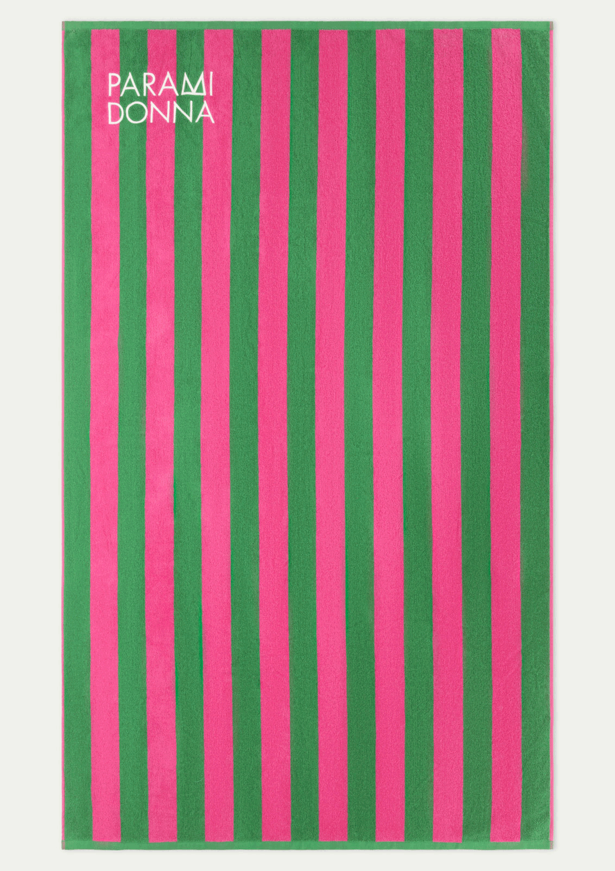 Голяма плажна кърпа на райета Emerald/Fuchsia