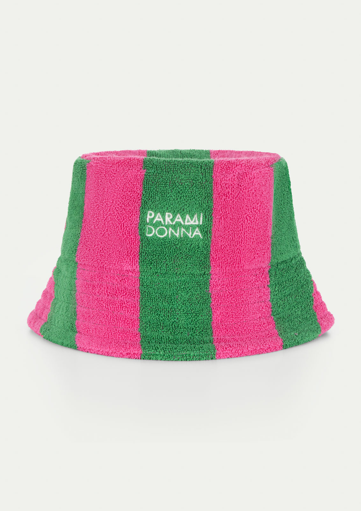 Плажна детска шапка на райета Emerald/Fuchsia