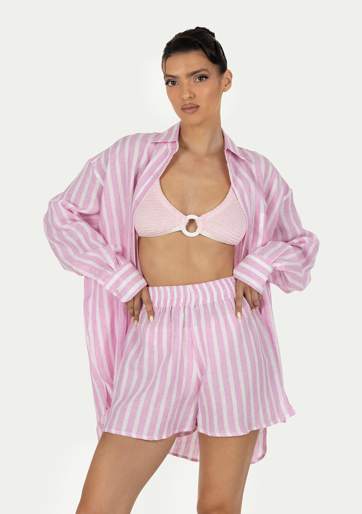 КЪСИ ПЛАЖНИ ПАНТАЛОНКИ CORA STRIPED PINK