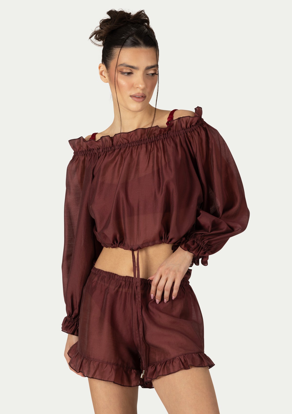 ПЛАЖЕН СЕТ LUNA BURGUNDY