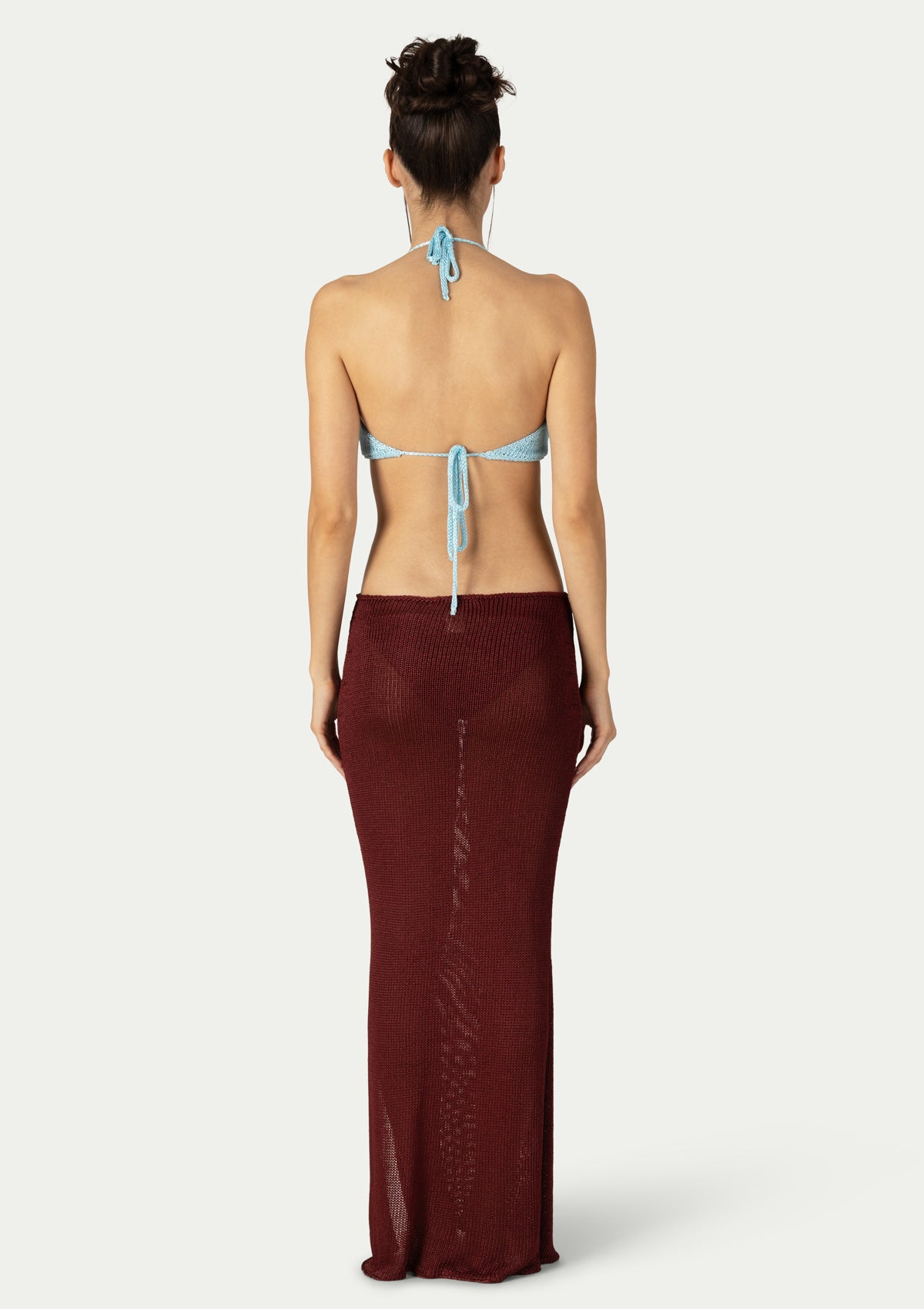 ПЛЕТЕНА РОКЛЯ NOAH BURGUNDY/SKY