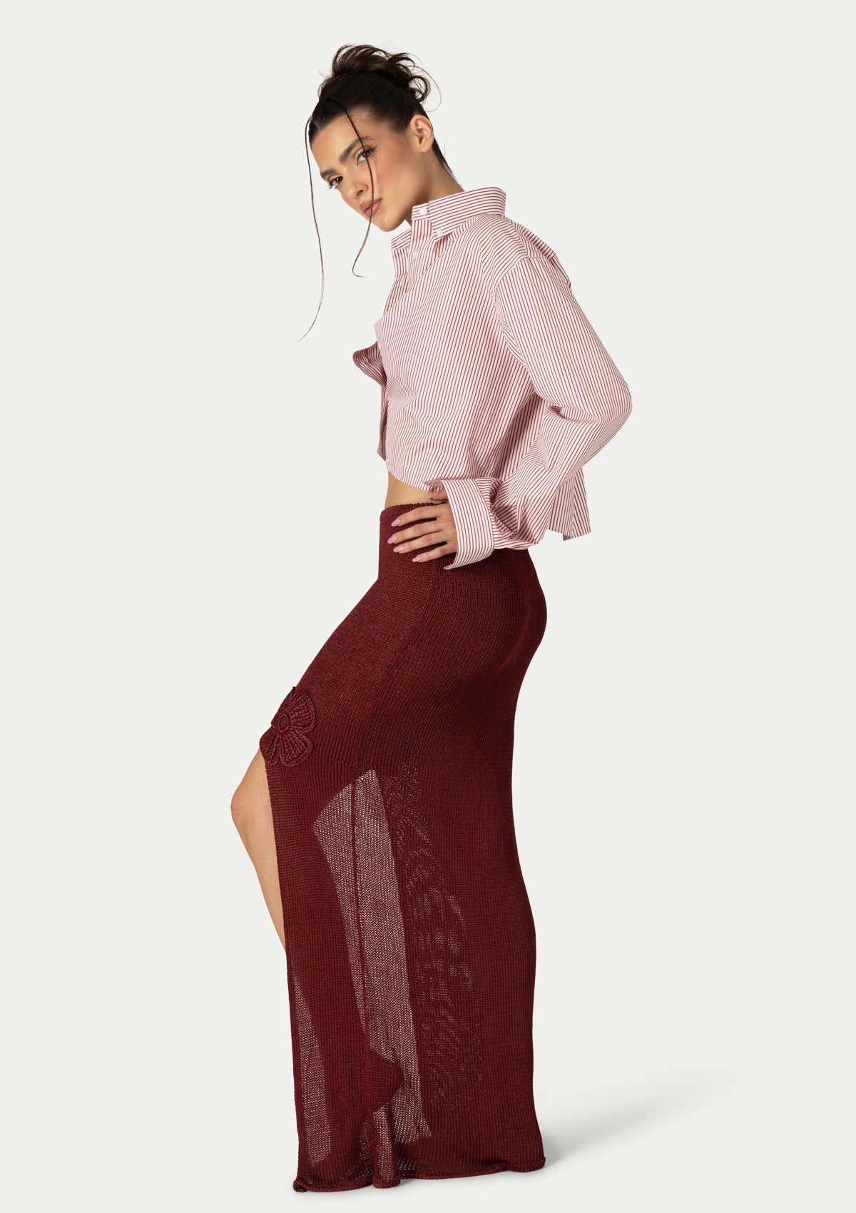 ПЛАЖНА РИЗА IDA STRIPED BURGUNDY