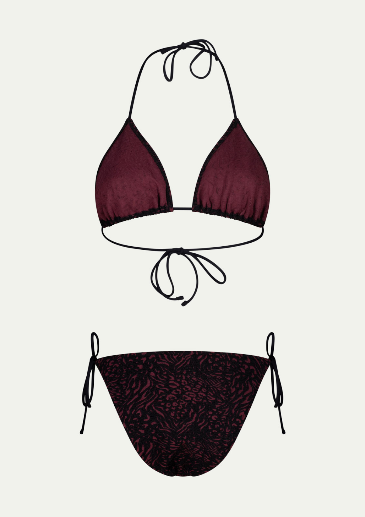 Половинки бански KELLY BLACK AND BURGUNDY