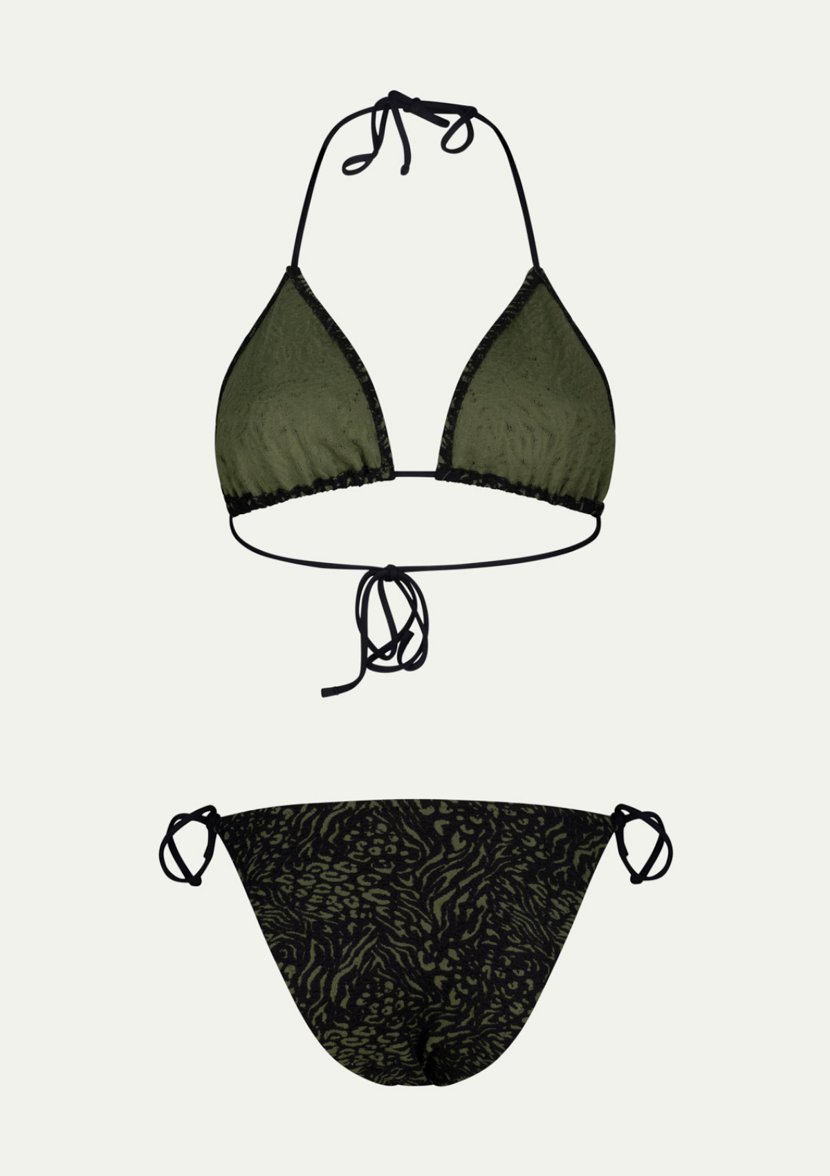 Половинки бански KELLY BLACK AND GREEN