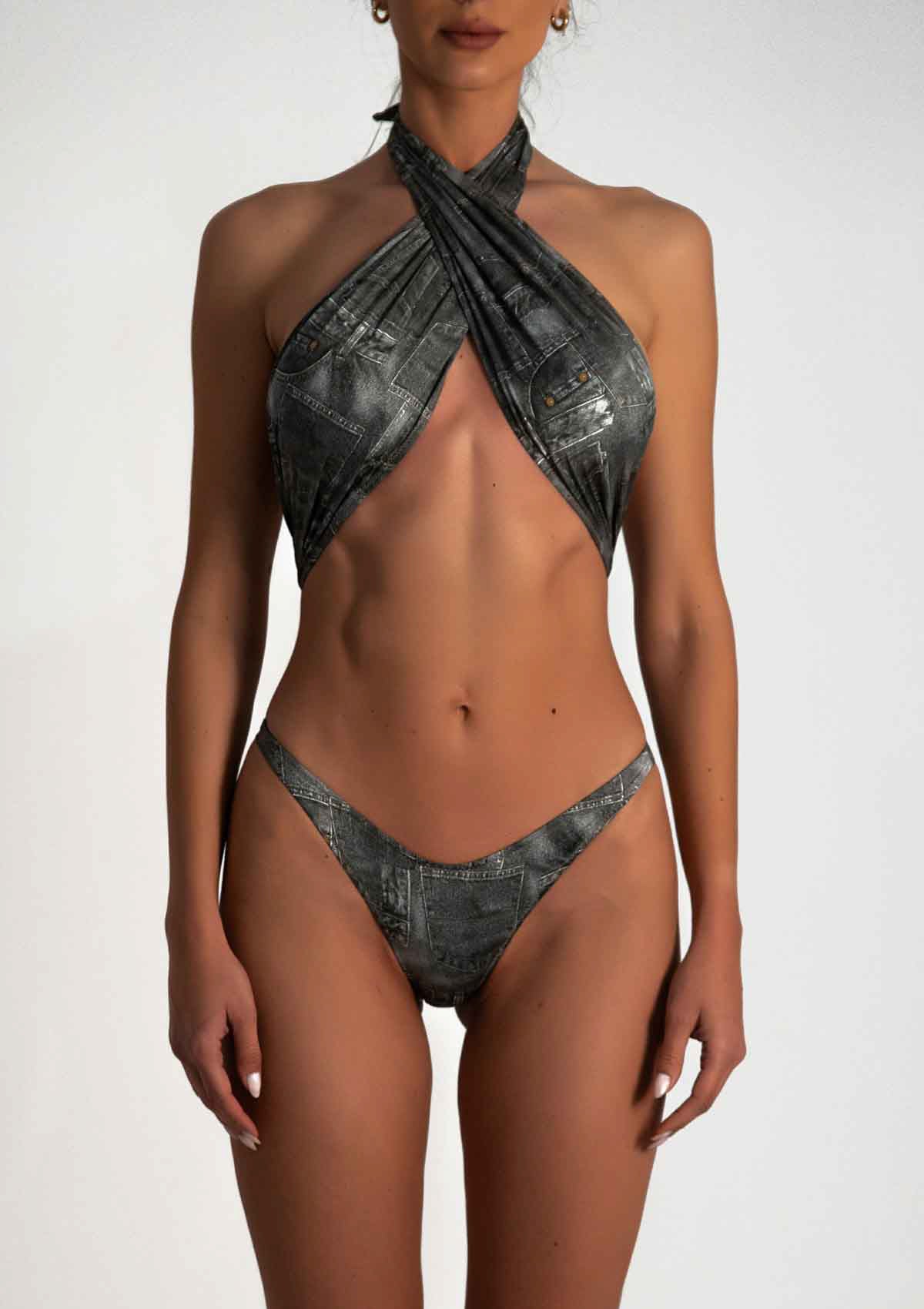 Цял бански LEONE DENIM BLACK