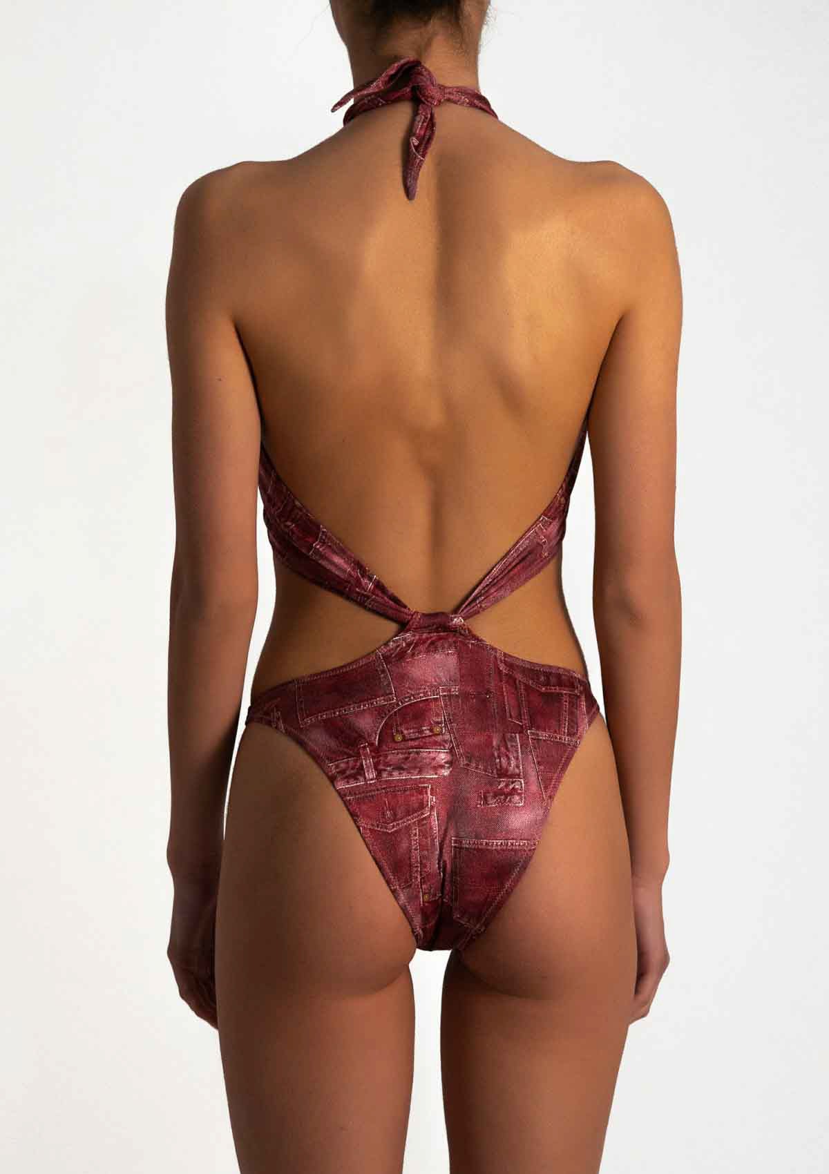 Цял бански LEONE DENIM RED