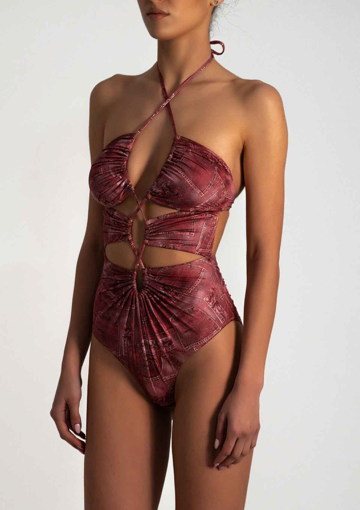 Цял бански NAOMI DENIM RED